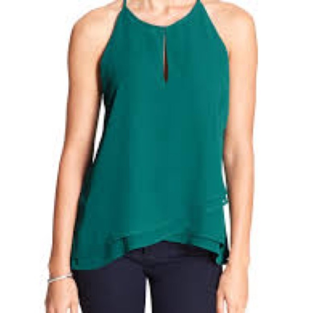 Banana Republic Forest Green Halter Tank Top Summer Casual Sleeveless Excellent
